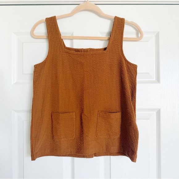 Madewell Knit Seersucker Patch Pocket Tank - Picture 3 of 6